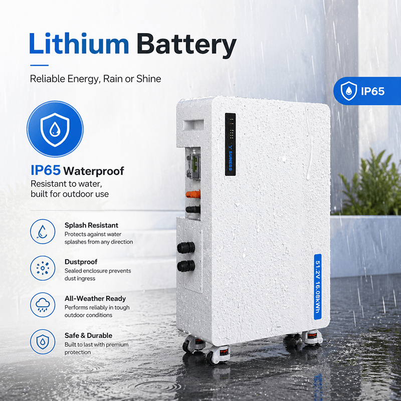 iPower-16.08E 51.2V 16.08KWH | IP65 LiFePO4 ဘက်ထရီ | ၁၀ နှစ်အာမခံ